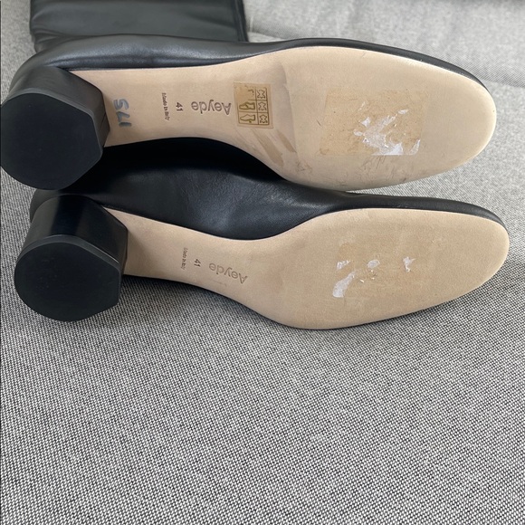 Aeyde Willa Knee High Leather Boots Black Pull On OTK Size 41 - Picture 9 of 10